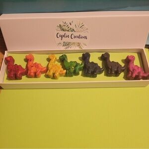 COPY - New Handmade Dinosaur (3 options) Speckled Rainbow Crayons With Gift Box